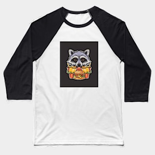 Raccoon Fast Food Baseball T-Shirt